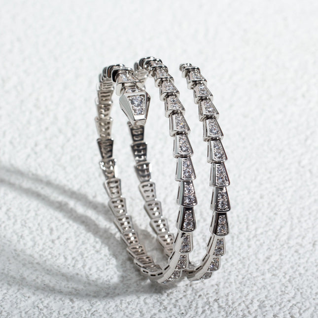 SERPENTI BRACELET SILVER DIAMOND DOUBLE ROW