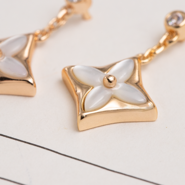 COLOR STAR EARRINGS PINK GOLD