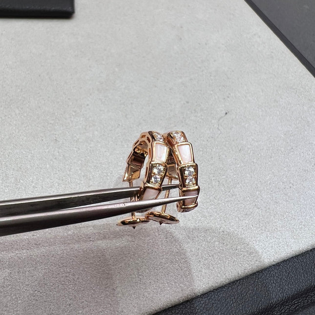 SERPENTI MOP PINK GOLD EARRINGS