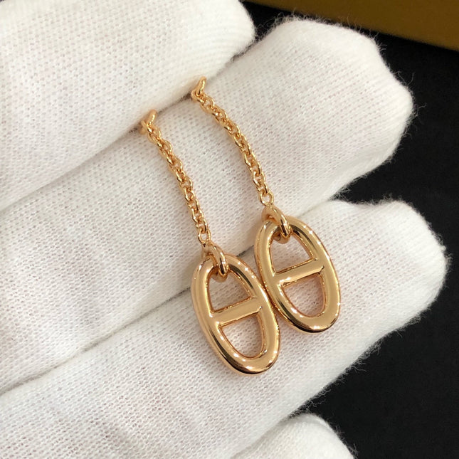 CHAINE SMALL DROP EARRINGS GOLD AND SILVER