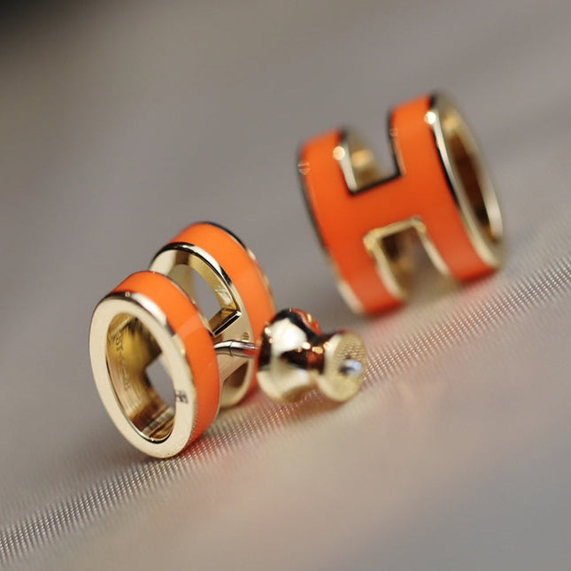 MINI POP H EARRINGS ORANGE