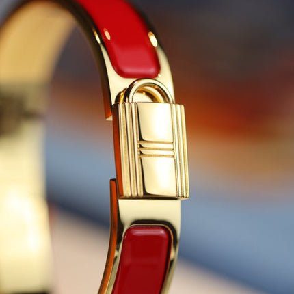 H LOCK RED GOLD BRACELET 12MM