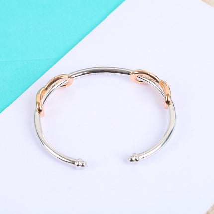 INFINITY SILVER PINK GOLD BRACELET