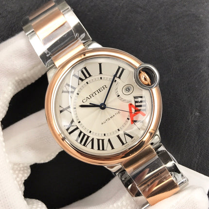 BALLON BLEU DATE 42 TWO TONE PINK GOLD SILVER WHITE DIAL