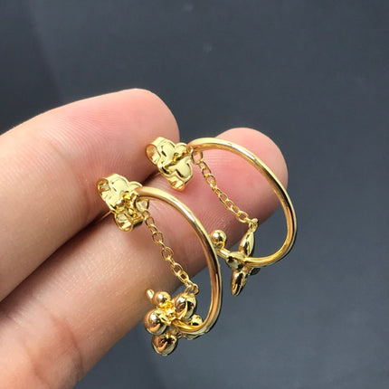 STAR AND SUN GOLD HOOP EARRINGS