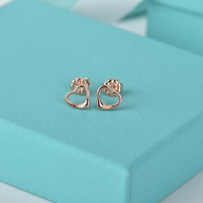 OPEN HEART STUD EARRINGS