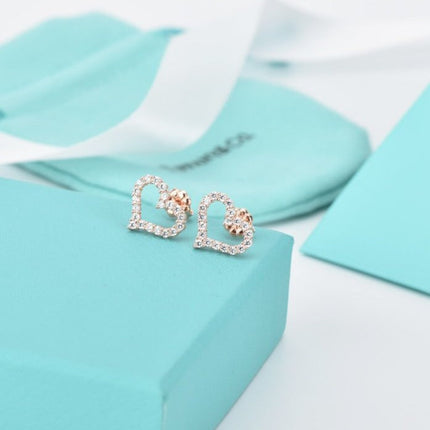 OPEN HEART STUD DIAMOND EARRINGS