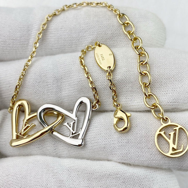 LV LOGO DOUBLE HEART BRACELET