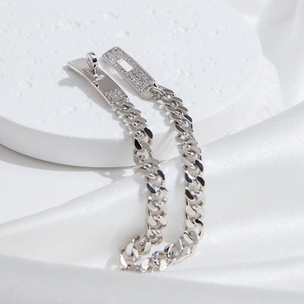 KELLY CHAIN SILVER DIAMOND BRACELET