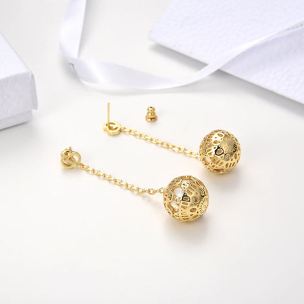 CD BALL DROP GOLD EARRINGS