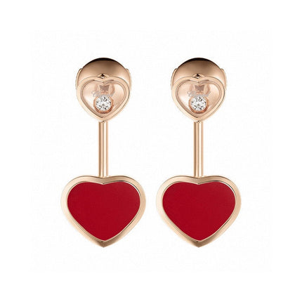 HAPPY HEART PINK GOLD DROP EARRINGS