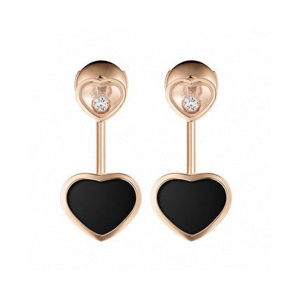 HAPPY HEART PINK GOLD DROP EARRINGS