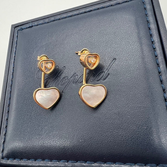 HAPPY HEART PINK GOLD DROP EARRINGS