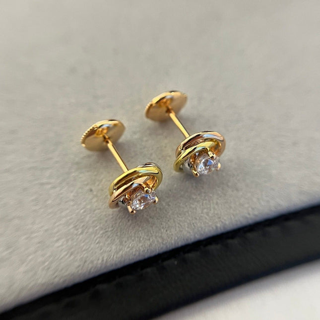 TRINITY DIAMOND MINI STUD EARRINGS