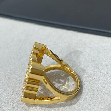 ANNAGRAM DIAMOND PAVED GOLD RING