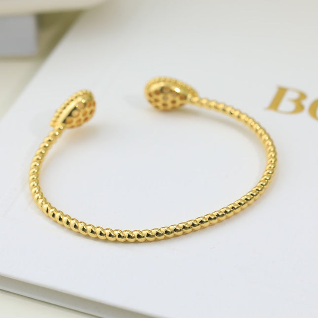 SERPENT BOHEME MOP DIAMOND GOLD OPEN BRACELET