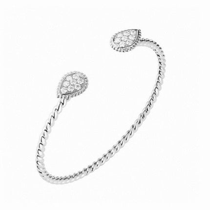 BOHEME DIAMOND SILVER OPEN BRACELET