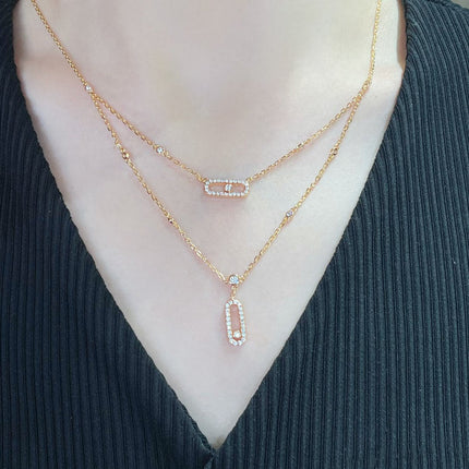 MOVE 2 ROW DIAMOND NECKLACE