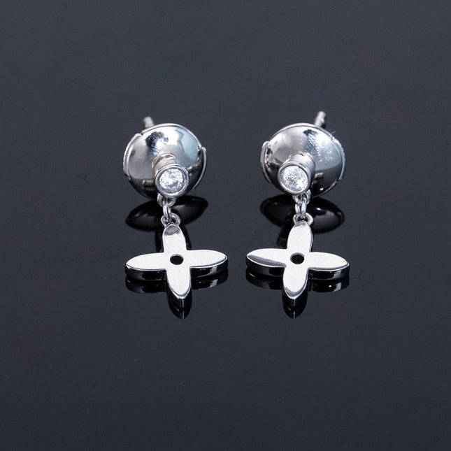 VIDYLLE SILVER DIAMOND MINI DROP EARRINGS