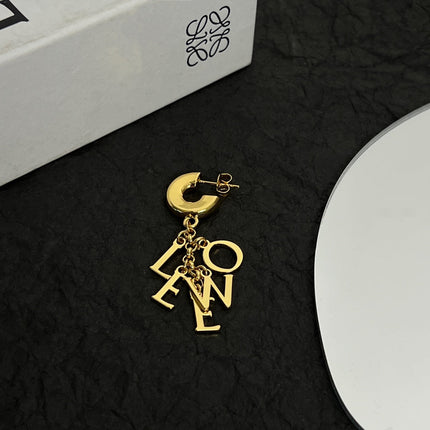 LOEW LOGO GOLD DROP EARRINGS