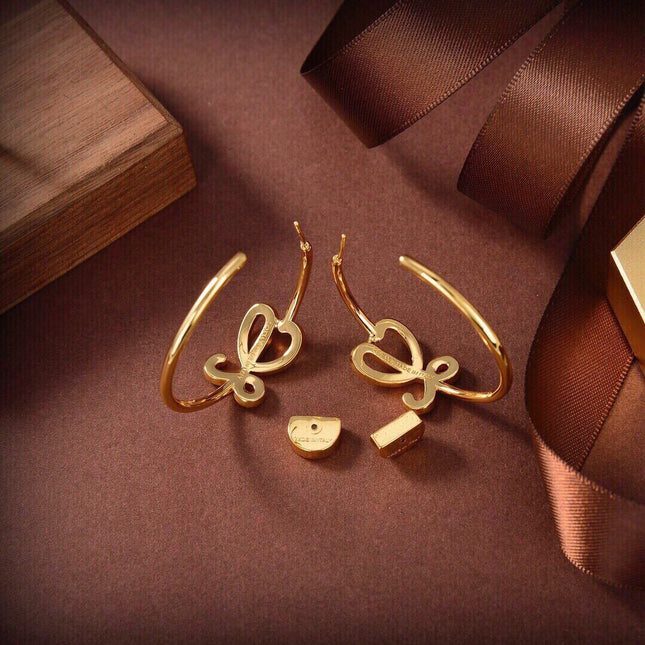 ANAGRAM L HOOP GOLD EARRINGS