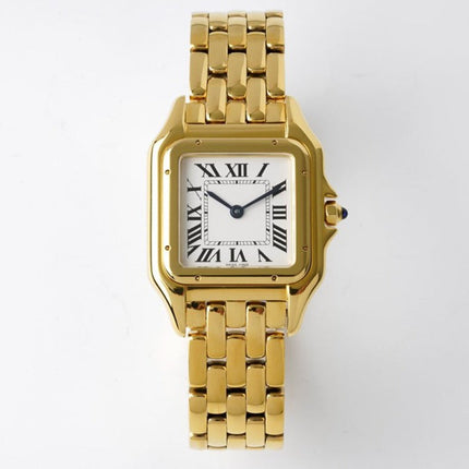 PANTHERE 27MM GOLD CASE WHITE DIAL