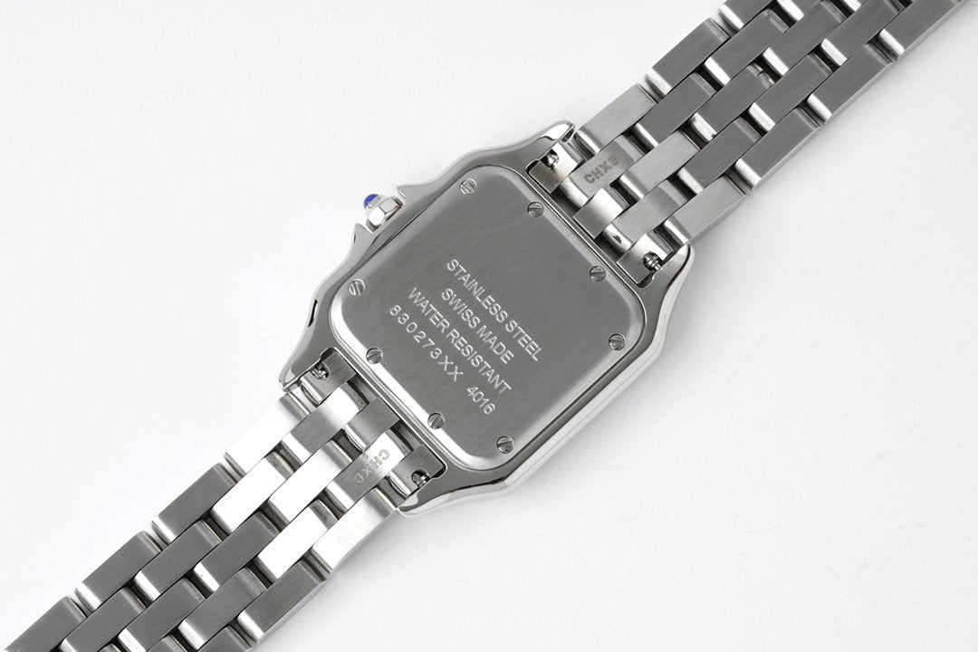 PANTHERE 27MM SILVER CASE DIAMOND BEZEL WHITE DIAL