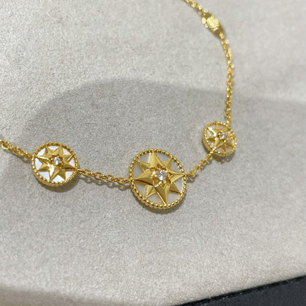 LUCKY STAR GOLD DIAMOND 3 MOTIF BRACELET