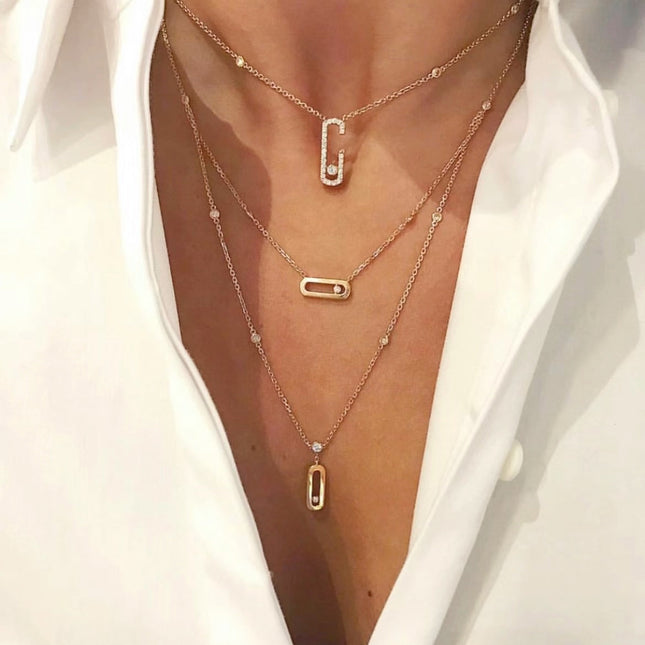 MOVE UNO 2 ROW DIAMOND NECKLACE