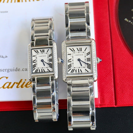 TANK MUST SMALL STEEL DIAMOND BEZEL WHITE DIAL