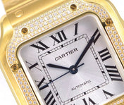 SANTOS LADY 35.1MM AUTOMATIC GOLD DIAMOND BEZEL