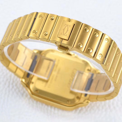 SANTOS LADY 35.1MM AUTOMATIC GOLD DIAMOND BEZEL