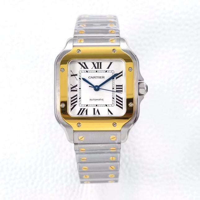 SANTOS LADY 35.1MM AUTOMATIC GOLD STEEL