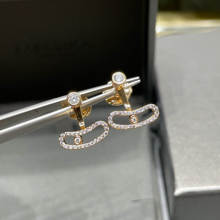 MOVE UNO PINK GOLD DIAMOND EARRINGS