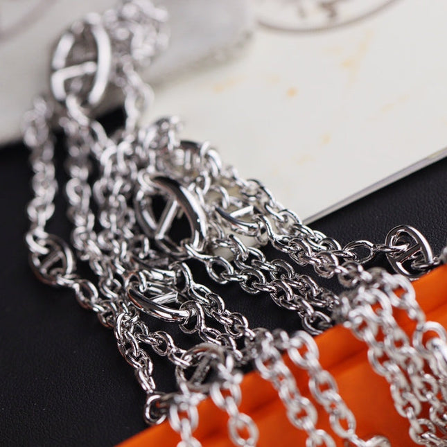 HM FARANDOLE 120 LONG SILVER NECKLACE