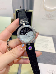 LADY ARPELS WATCHS SILVER DIAMOND PAVED
