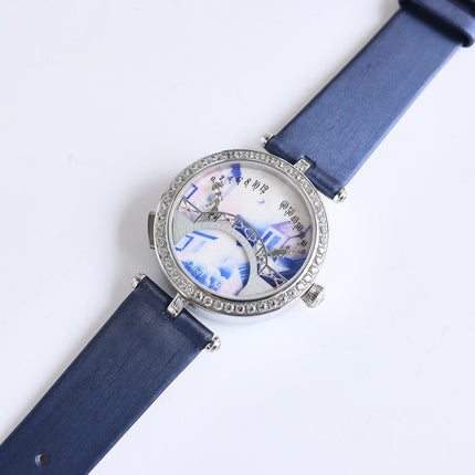 LADY ARPELS LOVER BRIDGE WHITE DIAL BLUE STRAP