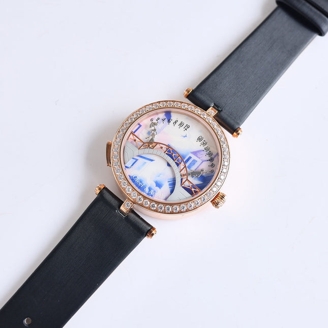 LADY ARPELS LOVER BRIDGE WHITE DIAL PINK GOLD CASE