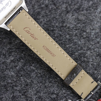 SANTOS DUMONT LADY SILVER CASE CROCODILE STRAP