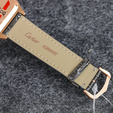 SANTOS DUMONT LADY PINK GOLD CASE CROCODILE STRAP