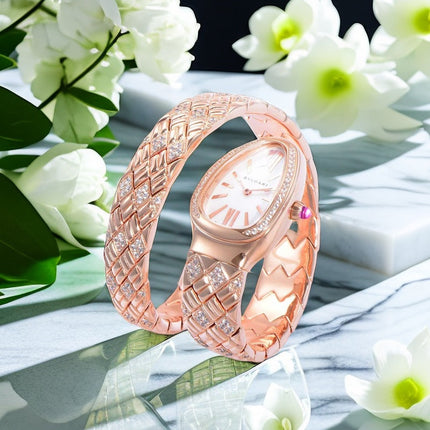 SERPENTI SPIGA 35 PINK GOLD WHITE DIAL