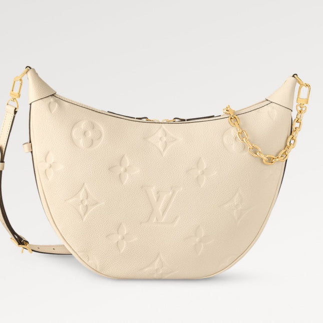 LOOP HOBO 38 CREMEMONOGRAM EMPREINTE LEATHER GOLD HARDWARE