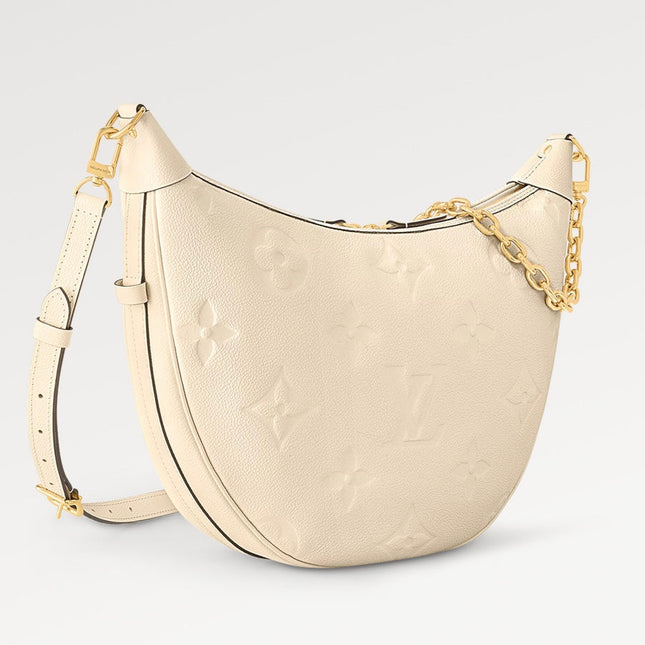 LOOP HOBO 38 CREMEMONOGRAM EMPREINTE LEATHER GOLD HARDWARE