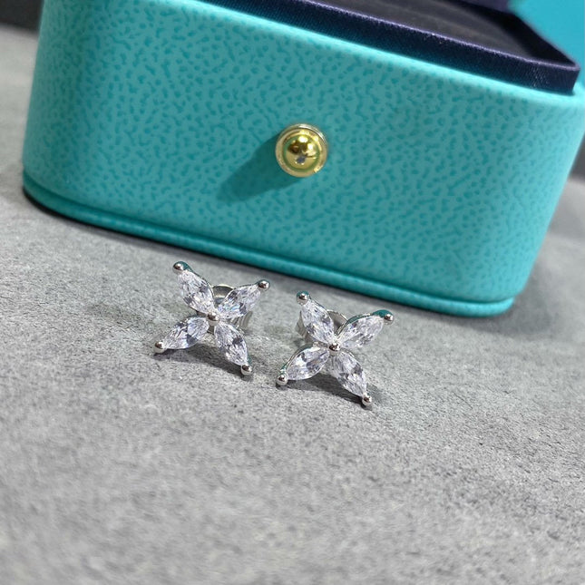 VICTORIA SILVER DIAMOND STUD MINI EARRINGS