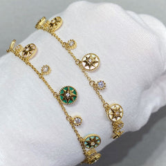 LUCKY STAR MULTI COLOR 5 MOTIF 6 DIAMOND BRACELET