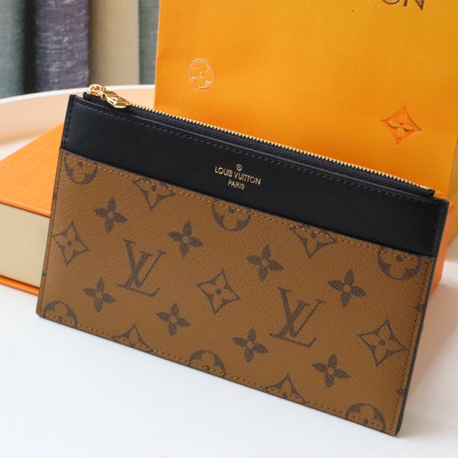 LV SLIM PURSE MONOGRAM REVERSE CANVAS 20CM