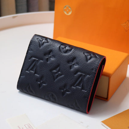 VICTORINE WALLET 12CM BLACK RED MONOGRAM EMPREINTE LEATHER