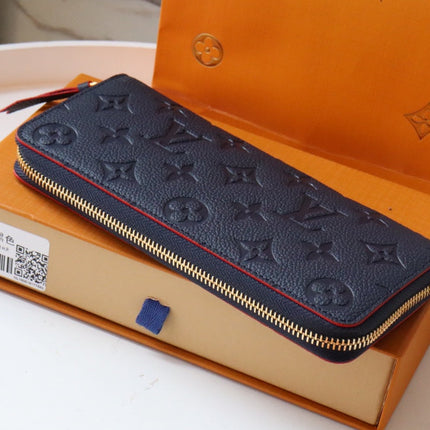 CLEMENCE WALLET 20CM BLUE RED MONOGRAM EMPREINTE LEATHER