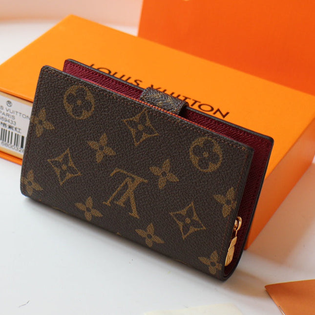 JULIETTE WALLET 13.5 BROWN RED MONOGRAM CANVAS