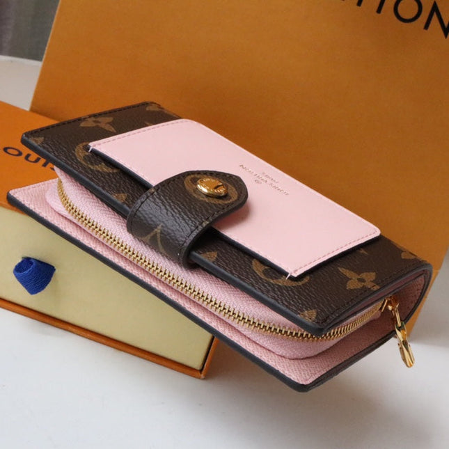 JULIETTE WALLET 13.5 BROWN PINK MONOGRAM CANVAS